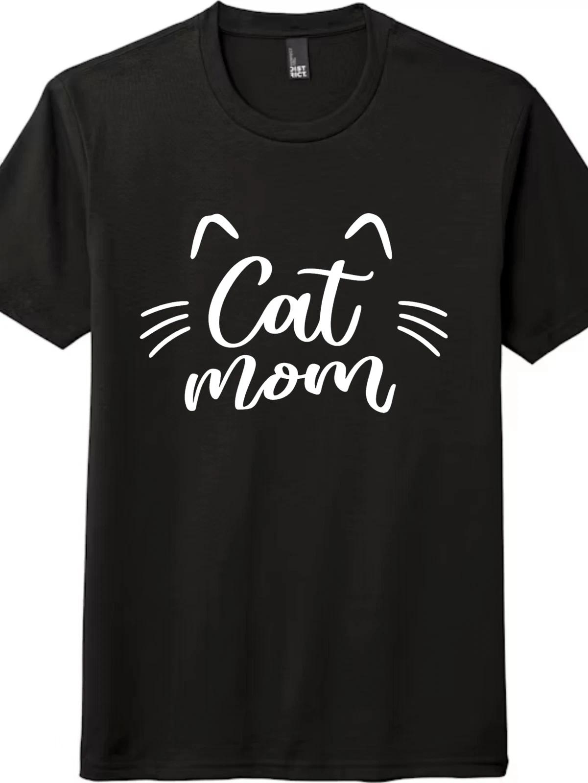 Cat Mom Graphic Tee - Cute Cat Ear Shirt, Gift for Cat Lovers, Unisex T-Shirt XXL