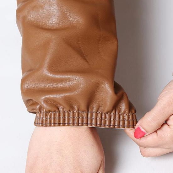 1 Pair Arm Sleeves Imitation Leather Waterproof Oil-Proof Arm Sleeves 40cm Long Elbow Protection Kitchen Garden Cleaning Sleeves