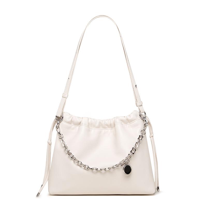 Leather Pleated Cloud Bag Premium Underarm Bag Commuter Fashion Shoulder Crossbody Bag