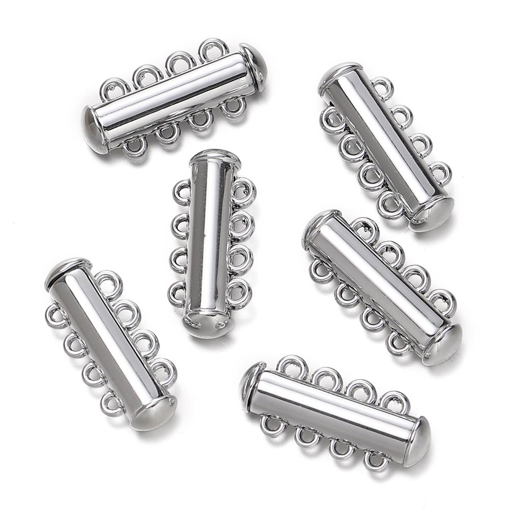 5pcs/lot 2/3/4/5/6 Rows Metal Magnetic Clasps for DIY Connectors Slide Clasps Bracelet Closure Necklace Clasp Jewelry Making