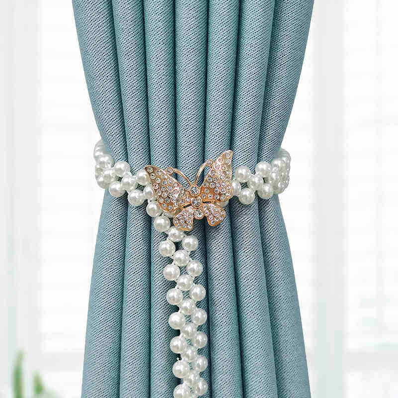 

Магнитная застежка без пробивания, завязка для штор, пара One Size золотой