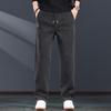 Herren locker gerade weit geschnitten Patchwork Seitenstreifen Jeans