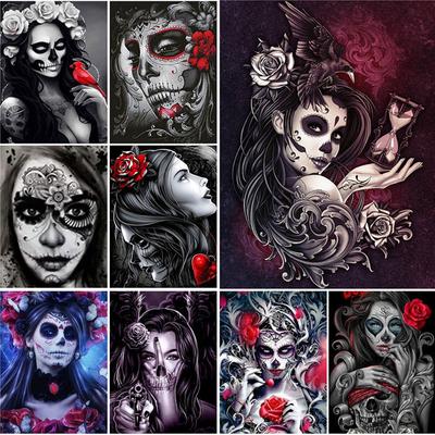 Sada 5D DIY Diamond Painting Kit Skeleton Beauty Art Diamantové vyšívání kamínky Dekorace pro domácnost