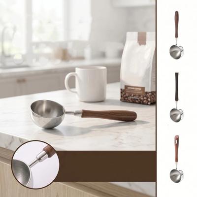 Wood Handle Coffee Measuring Spoon 30ML Coffee Sugar Scoop  Coffee Measuring