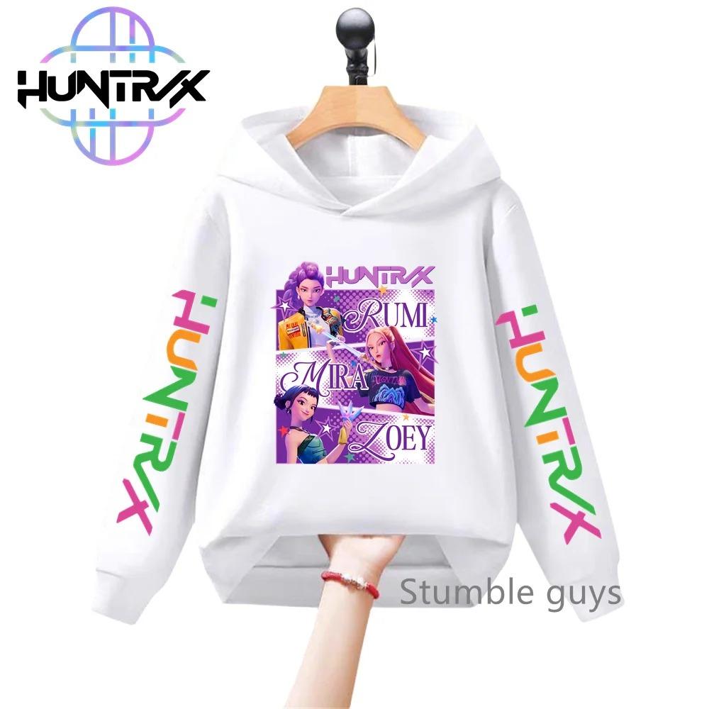 Girls and Children K-pop Devil Hunter Sweatshirt for Autumn and Winter Christmas, Warm and Soft Santa Claus Print Comfortable Pullover