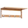 Wall Coat Rack Coat Rack with Hooks Wall-Mounted Space-Saving 5 Kg Load Capacity, 50 X 16 X 17.5 Cm Natural Wood