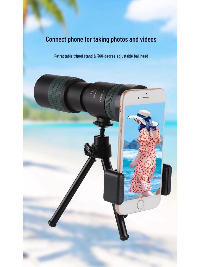 Monocular Telescope 10-500X40 Zoom HD Professional Portable for Mobile Photography & Outdoor Use