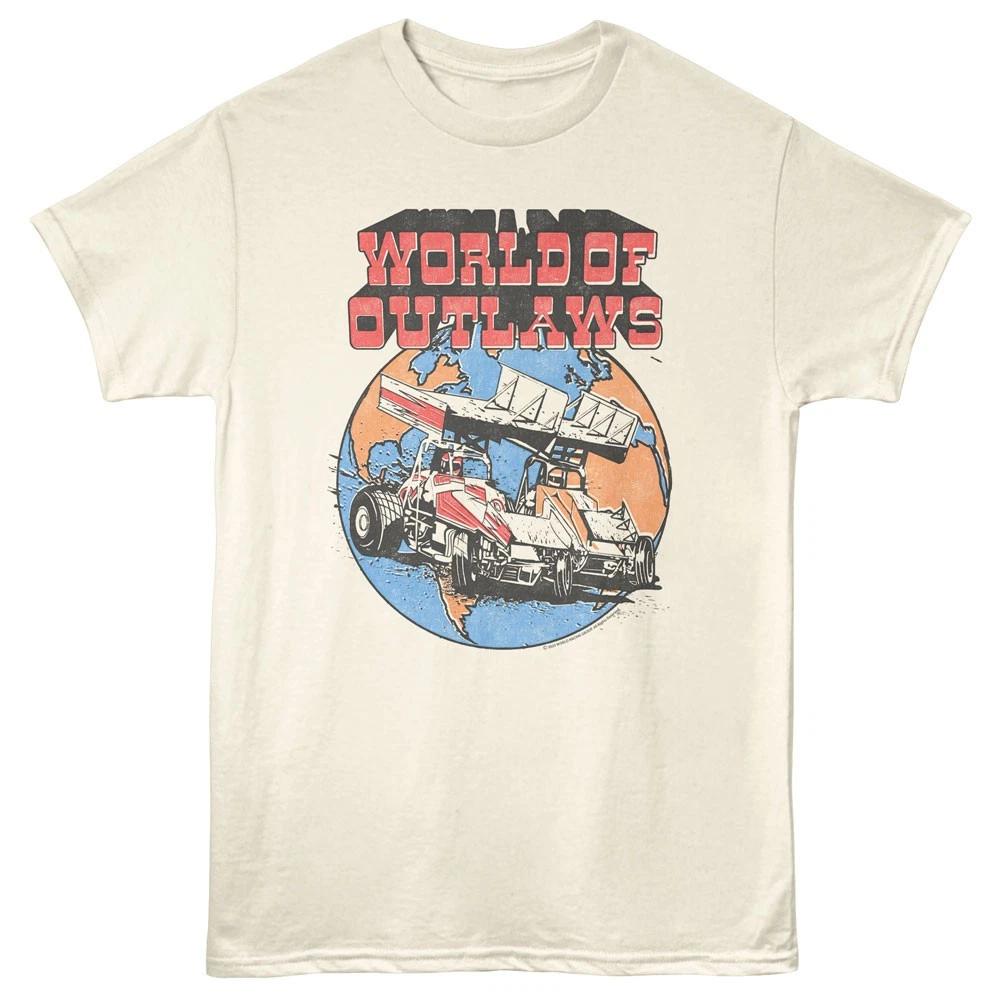 World Of Outlaws Sprint Cars Colliding On Dirt Track Men s T shirt 2XL