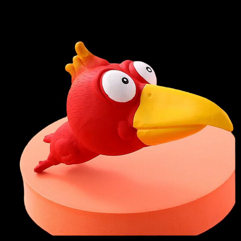 Petlimit Durable Squeaky Red Bird Dog Toy (2-Pack)