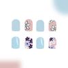 Square Press On Nail Flower Fake Nail Glues On Nail Artificial Acrylic Nail 12 Size 48pcs Stick On Nail for Women Girls