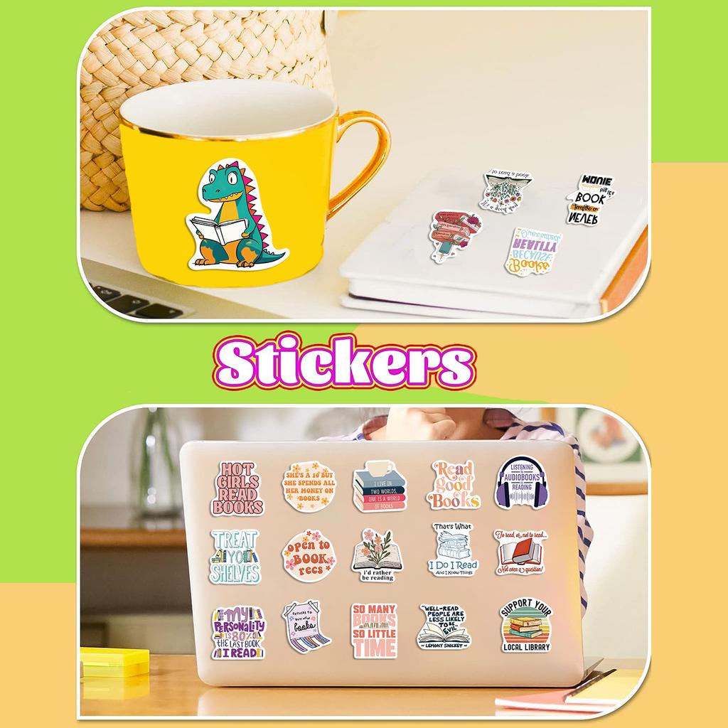 50 Cartoon Readings Reading Graffiti Stickers Guitar Notebook Suitcase DIY Waterproof Stickers