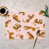 4/6/8Pcs Tiger Cartoon Pattern Table Mat Ethnic Tribe Design Cotton Linen Place Mats for Party Restaurant Dining Decor Hand Wash