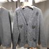 2025 Herbst/Winter Koreanischer Stil V-Ausschnitt Herz Pailletten Strick-Cardigan für Damen
