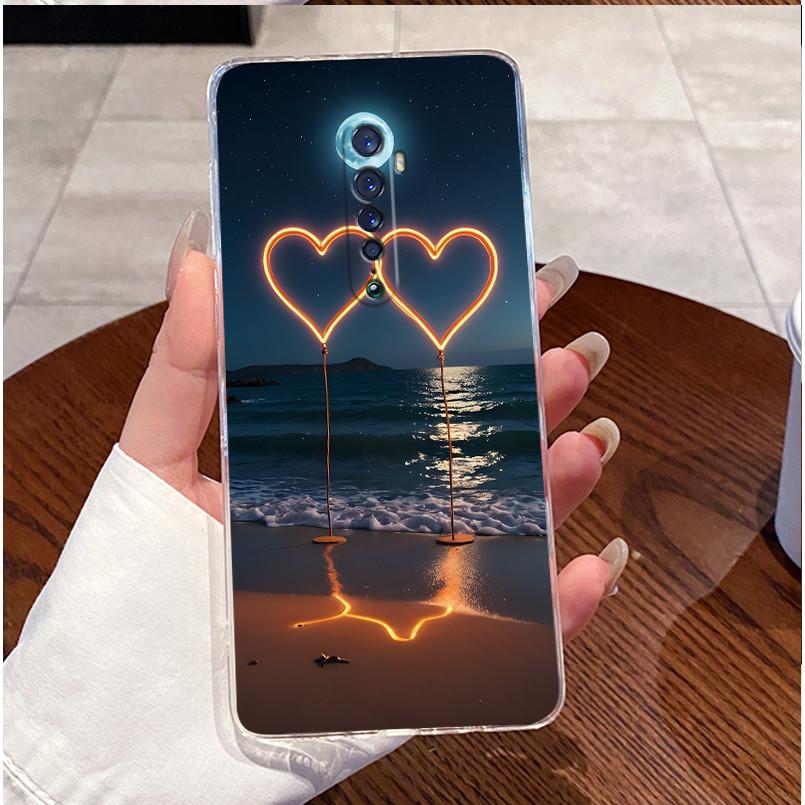 

For Oppo Reno 2 CPH1907 2F CPH1989 2Z CPH1945 Phone Case Luxury Cute Love Heart Rabbit Funny Clear TPU Cover Oppo Reno2 F Z Case OPPO Reno2