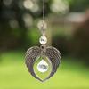 1pc Crystal Alloy Hanging Decorations Gifts Angel Wings Crystal Hanging Decorations Home Gardening Decorative Prism Wind Chimes