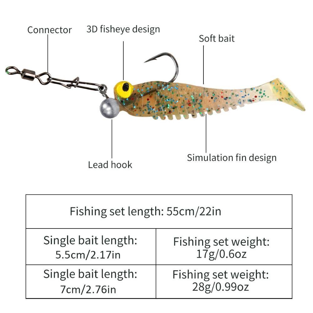 Anti-hanging Sole Cluster Fish Lure Silicone Fishing Lure Set Fishing Set-up  Ocean Fishing