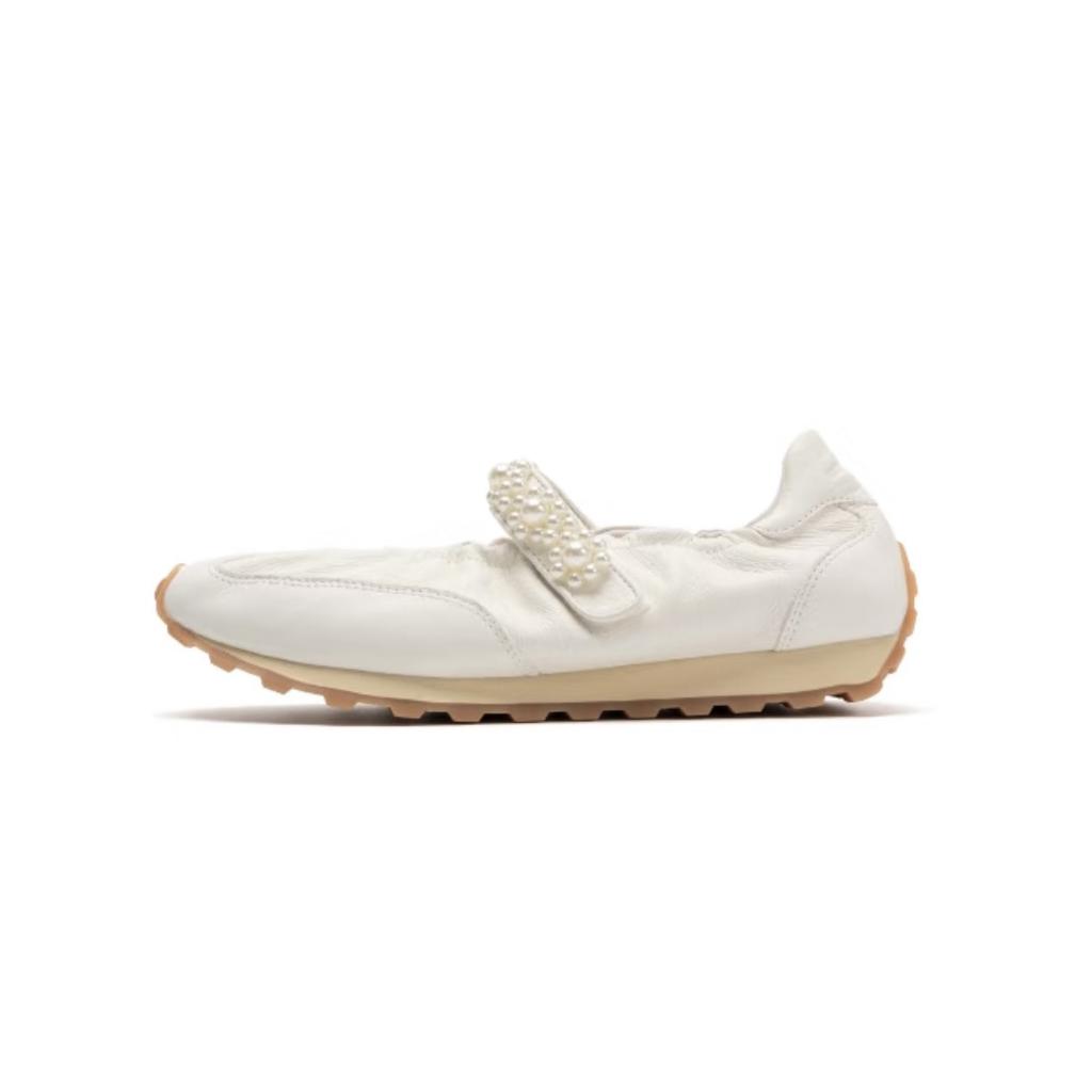 Fashion French Marie Jean Shoes 2025 Summer New Pearl Women'S Shoes Sports Casual Shoes, Retro Ballet Training Shoes For Women