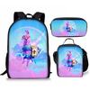 3 pièces Sac à dos d'activité Fortnite Anime Dessin animé Cartable Grande capacité Étudiant Sacs d'école Trousse à crayons Mignon et Charmant Sac à lunch Date de naissance Cadeau