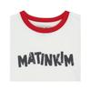 Matin Kim MATIN LOGO RINGER CROP TOP - Cream / White / Navy Aesthetic
