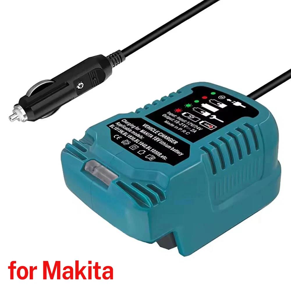 Vehicle Portable Charger for Makita/Dewalt/Milwaukee 18V Lithium Battery Cigarette Lighter Plug 2A Mini Compact Charger