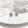 Exquisite Zirconia Square Candy Stud Earrings: Japanese-Korean Luxury, High-End Shine