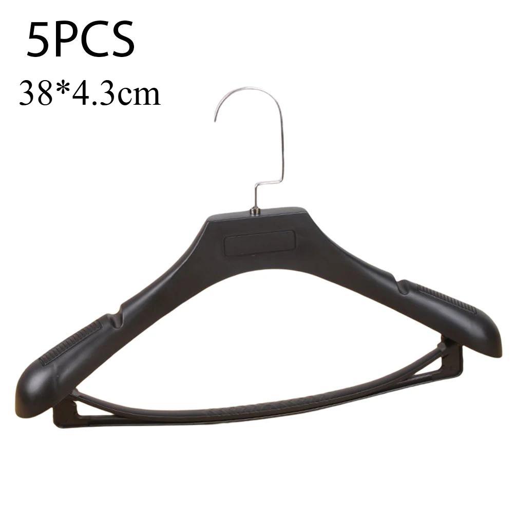 5Pcs Wide Shoulder Plastic Clothing Hanger,Suit Clothes Hanger Seamless Coat Drying Racks ,Wardrobe Room Storage Organizer