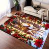 1pc Christmas Themed Rug, Elegant Elk Print, Bedside Carpet, Non Slip Laundry Room Mat, Machine Washable Water Absorbing Entrance Door Mat,