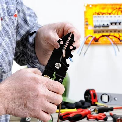 Electrician Wire Stripper with Chromium Vanadium Steel Blades and Ergonomic Handle Designed for One Handed Easy Operation