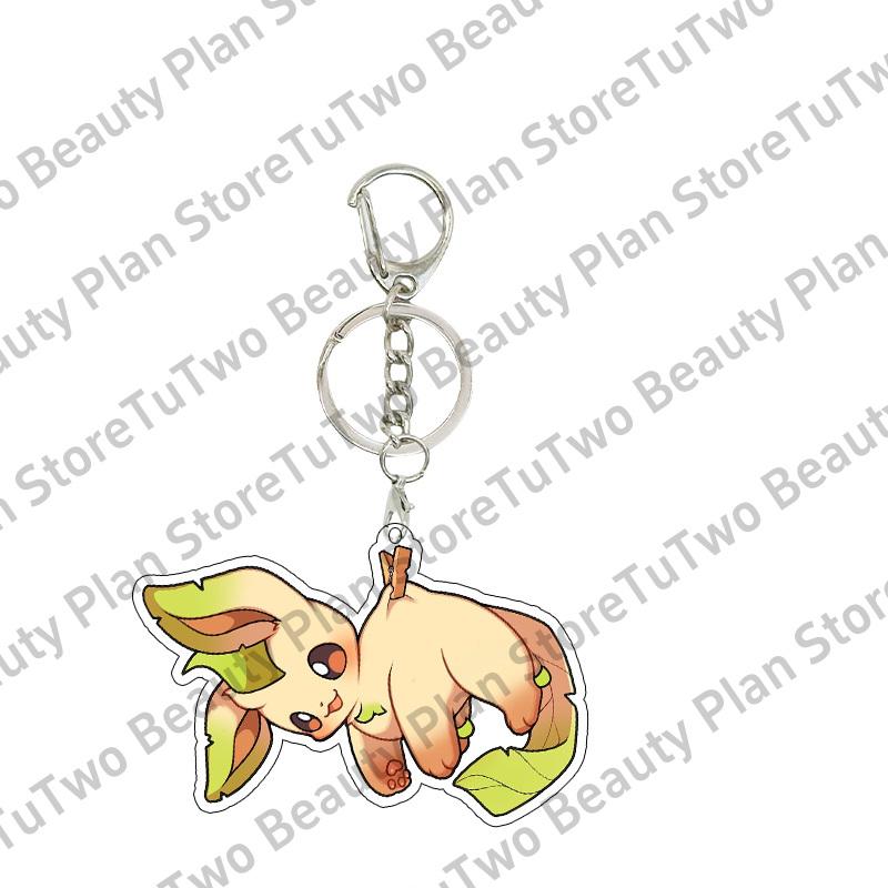 Creative Classics Eevee Anime Acrylic Keychain Pendant Decor Cartoon Umbreon Eevee Espeon Glaceon Jolteon Bag Key Ring Charm