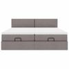 Ottoman Bed with Mattress Taupe 200x200 Cm Fabric