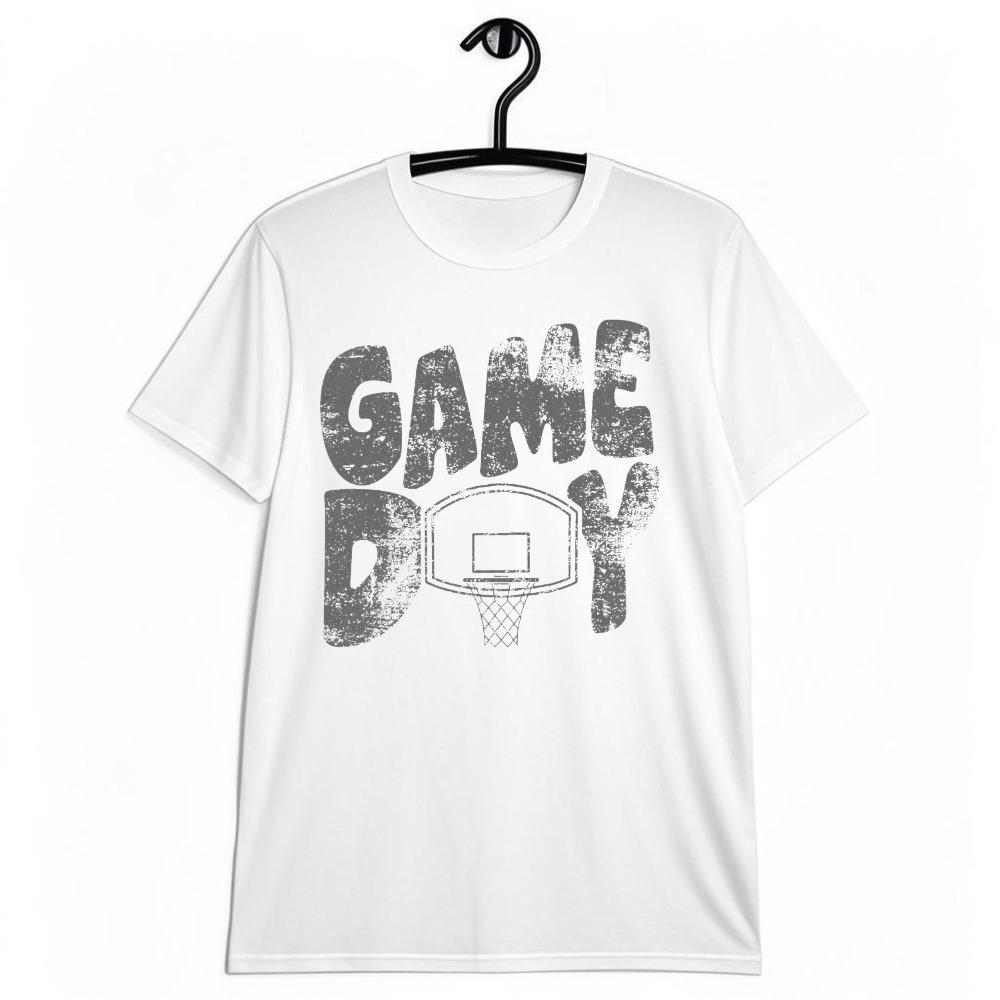 Game Day Distressed Basketball Hoop Graphic Tshirt Retro Sports Fan Aesthetic Tee Basketball Lover Gift Tshirt Unisex Unisex Tops