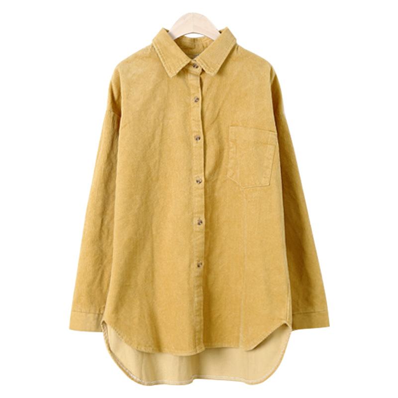 

Mid-length Loose Shirt and Corduroy Jacket Design