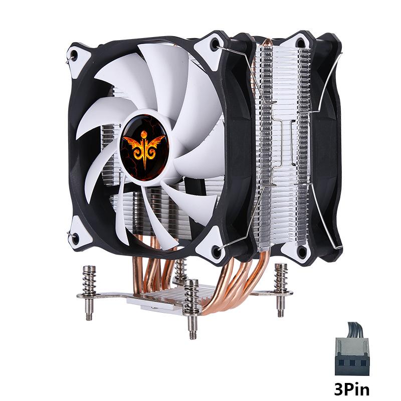 12cm Silent PWM CPU Cooler with 4 Copper Pipes, Single Tower, LGA2011 Compatible, Colorful Lights
