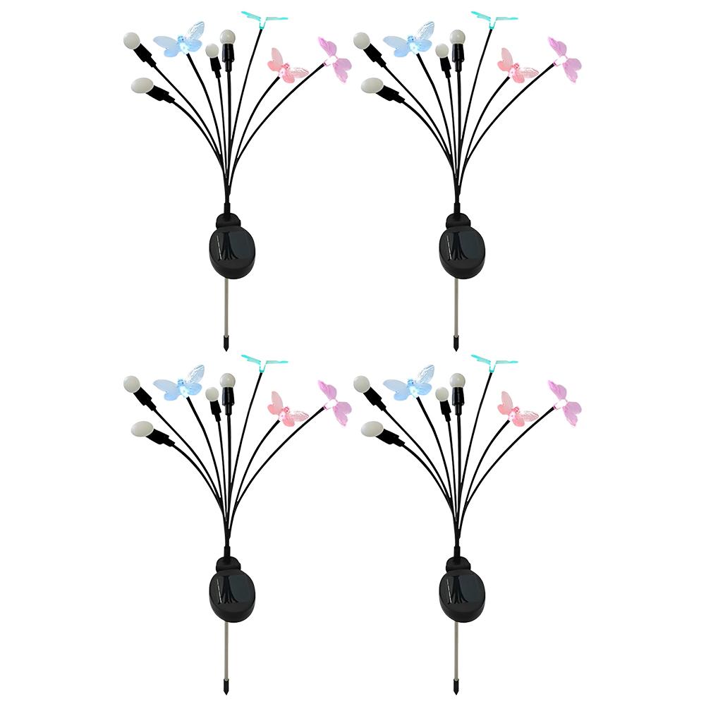 

4Pcs Solar Butterfly Swaying Lights 8LED Butterfly Lawn Stake Lights Decorative Firefly Lights for Courtyard Patio Pathway Decor