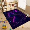 Mehrere Größen Neonfarbene Katzenillustration Teppich für Wohnzimmer Schlafzimmer Sofa Heimdekoration Teppich Rutschfeste Fußmatte Luxuriöses Geschenk
