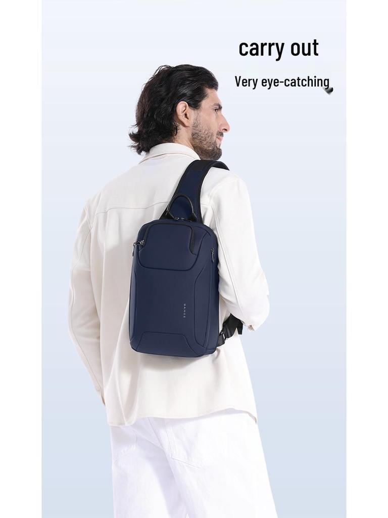BANGE Men's Large Capacity Crossbody Chest Bag - Korean Style for Business and Motorcycling