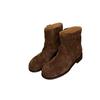 Sheepskin Version~ Retro Suede Face Round Head Thick Heel Sleeve Martin Boots Short Boots Women's Versatile Western Cowboy Boots