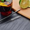 Four 12-inch Extra Long Reusable Metal Stainless Steel Straws with Cleaning Brush and Silicone Tips for Tall Tumblers