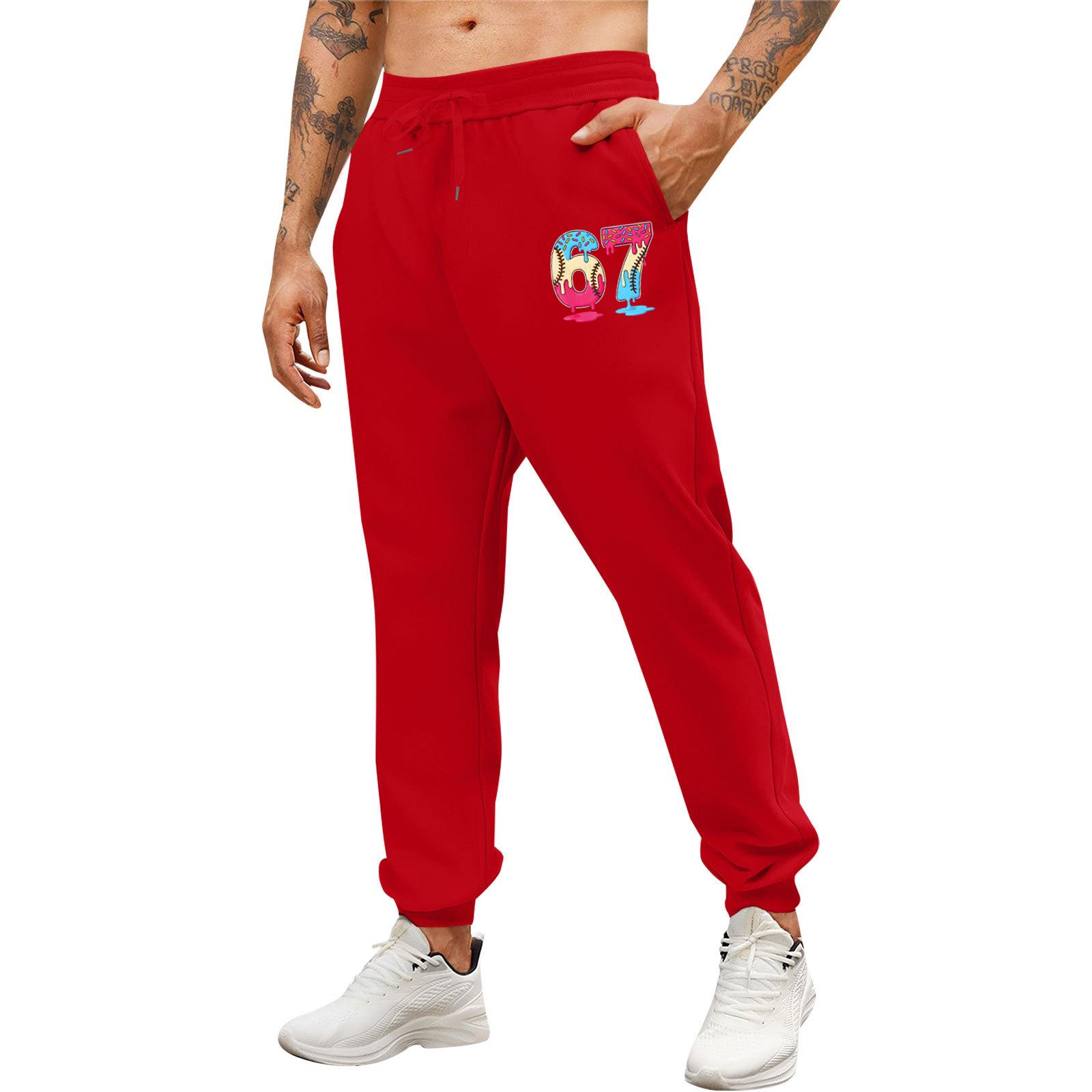 

Мужские спортивные повседневные брюки для бега, легкие походные брюки, уличные брюки L красный