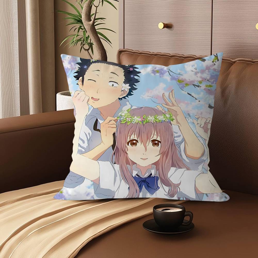 A S-Silent Voice Personalized Pillow Cover Kids Bedroom Wild Party Decor Pillowcase Kid Birthday Shower Gift