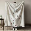 A 3D White Printed Flannel Blanket with a Skiing Theme Can Be Cleverly Paired with Different Colored Flannel Blankets At Home, C