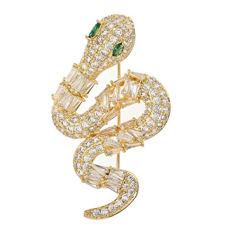 XZ60313 Snake Brooch Women's High-end Anti Glare Chest Flower Exquisite Light Luxury Style Brooch