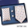 Men's Black Striped 3-Piece Gift Set: Hand-Tied 8cm Tie with Pocket Square & Cufflinks
