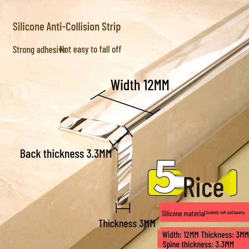 Self-Adhesive Transparent Silicone Corner Protector for Walls and Edges