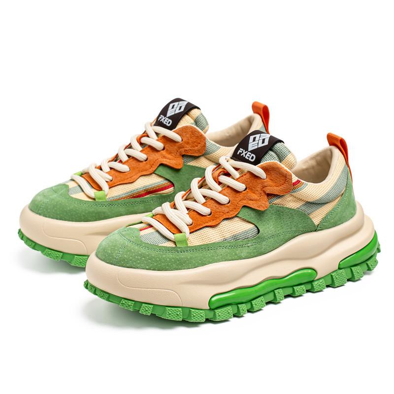 Men's shoes spring breathable retro senior sense sports and leisure teenagers heightened platform ins dad shoes