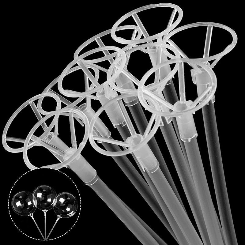 10/50 Pcs Transparent Balloon Stick Stand With Cup Plastic Macaron Balloons Holder Cup Wedding Birthday Party Decoration