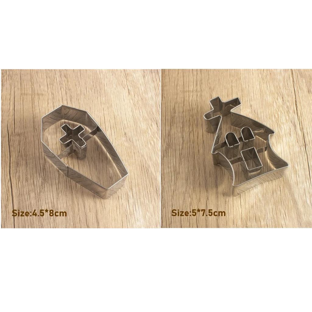 Halloween Sugar Flipping Cookie Mold Stainless Steel Skull Pumpkin Cookie Cutting Cake Mold Baking Utensils