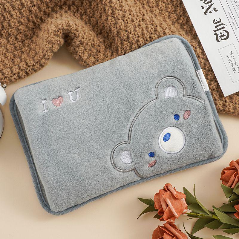 Plush Hot Water Bottle with Thick Cloth Cover for Women's Abdomen