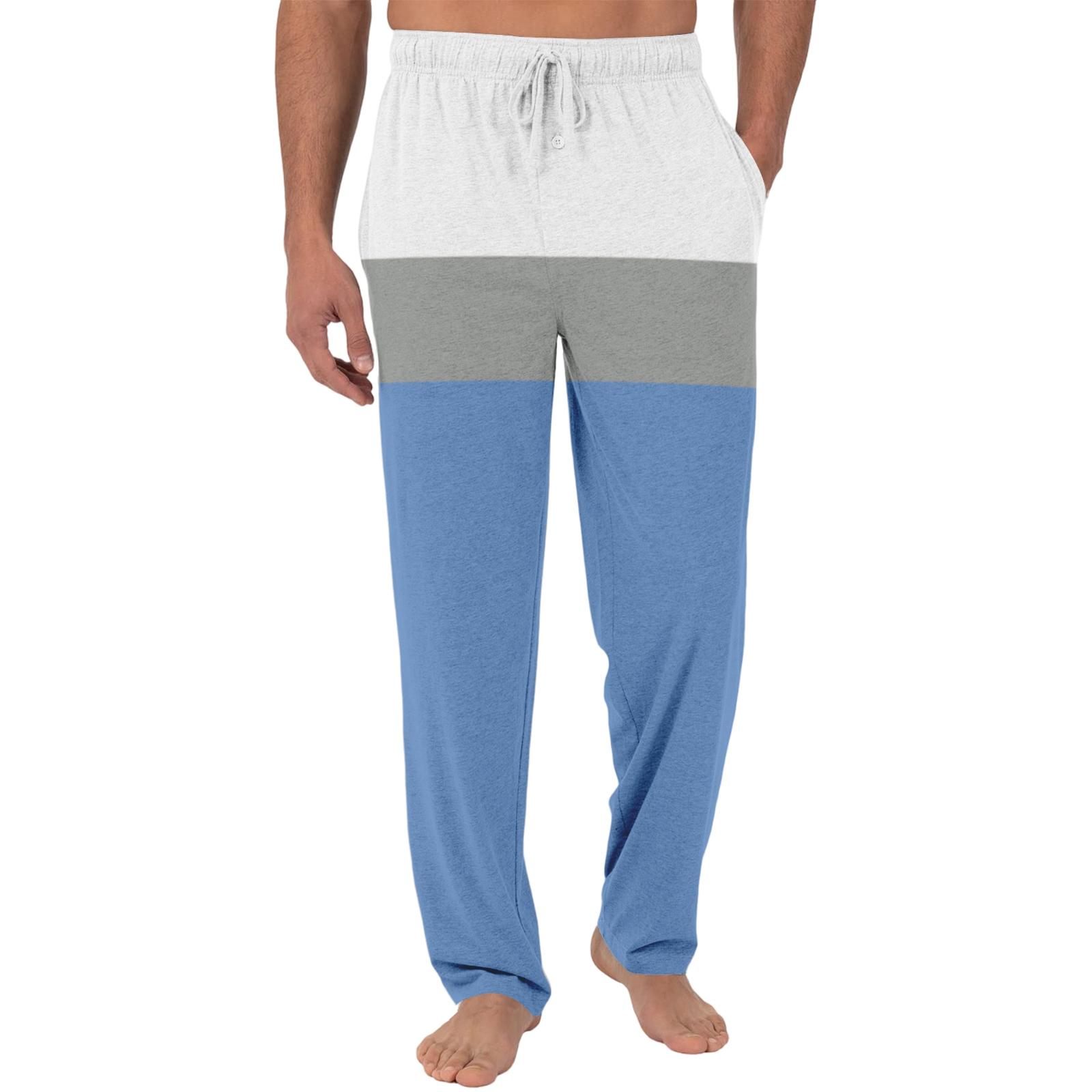 Men s casual stylish striped texture printed pants - Men s drawstring waist slim and lightweight sports pants XXXL синий