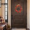 Festive Fall Window Clings Halloween Wreath Wall Stickers, Happy Garland Decals, Retro Autumn Pumpkin DIY Decoration & Rose Waterproof PVC Decor
